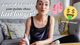 Tips to make your pointe shoes LAST LONGER! (darning, 3/4 shank, jet glue, shellac--explained)