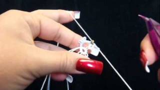 Frivolite-Tatting Lesson 18 - Cuentas en el hilo del ovillo - Beads on ball thread