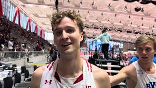 Adam Spencer talks after finishing 2nd in mile at 2024 NCAA Indoors