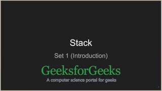 Stack | Set 1 (Introduction) | GeeksforGeeks