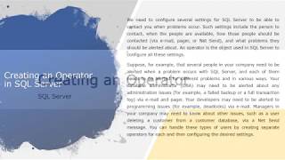 Creating an Operator SQL Server