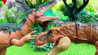 T-REX VS BARYONYX VS THERIZINOSAURUS | RESCUE THE YOUNG T-REX | REXY STATION MOVIE