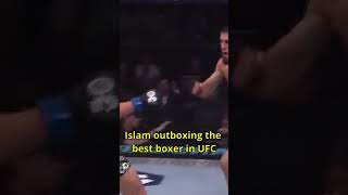 Islam Makhachev outboxing Alexander Volkanovski who beat the best boxer in UFC #ufc