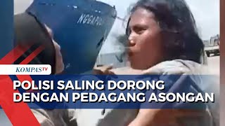 Viral Aksi Saling Dorong Pedagang Asongan dan Polisi di Pelabuhan Makassar