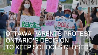 Ottawa parents protest Ontario’s decision to keep schools closed