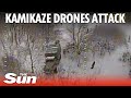 Ukraine kamikaze drones strike: Russian trucks burst into flames