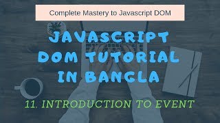 11. Event introduction | javascript DOM tutorial bangla