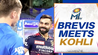 When Dewald Brevis met Virat Kohli | Mumbai Indians #DewaldBrevis #ViratKohli #MumbaiIndians