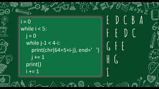 105 Alphabet Right Angle Triangle Pattern without any pre-defined method using while loop in Python