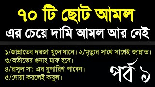 নবীজির জীবনে ৭০ টি ছোট ছোট আমল এর চেয়ে দামি আমল আর হতে পারে না।