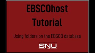 EBSCOhost Folders Tutorial