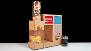 How to Make Pringles Vending Machine and Coca Cola Fountain Machine