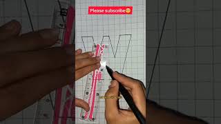 3d W - 3d drawing #shorts #shortvideo #youtubeshorts #3ddrawing #3dillusion #letters #illusion #3d