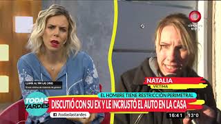 Su ex violento le chocó el auto y sigue amenazada