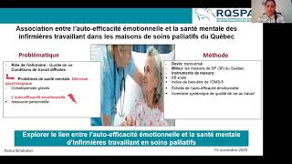 Présentation rapid fire : Auto-efficacité émotionnelle et santé mentale chez les infirmières