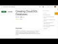 Creating Cloud SQL Databases