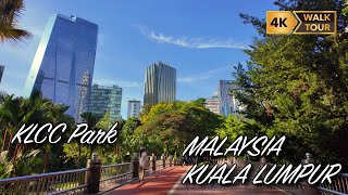 Kuala Lumpur, Malaysia Walking Tour - KLCC Park and Petronas Towers [4K/60fps]