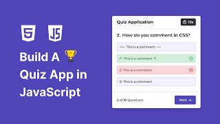 🏆 Build A Quiz App in HTML CSS & JavaScript | Quiz App Tutorial in JavaScript