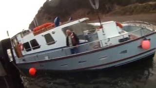 Emergency; Boat on beach, taking on water and the salvage crew just went home.