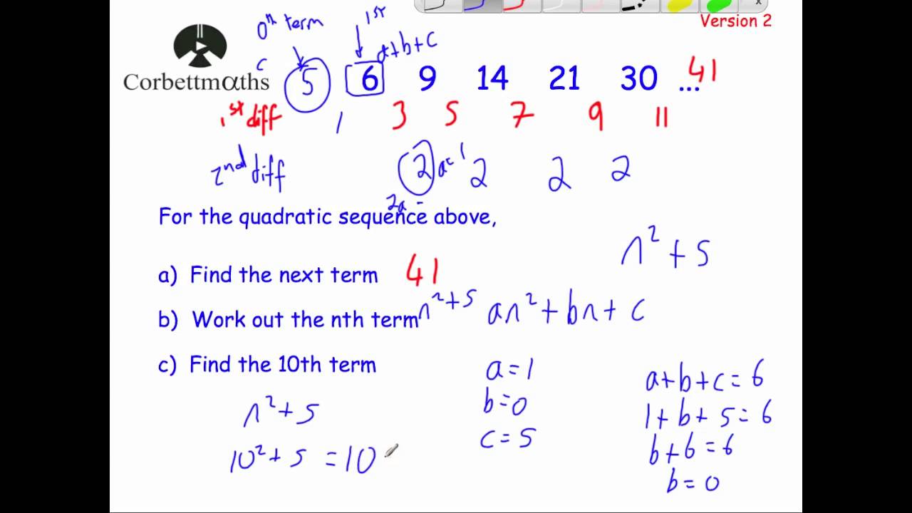 Corbettmaths Sequences Worksheet