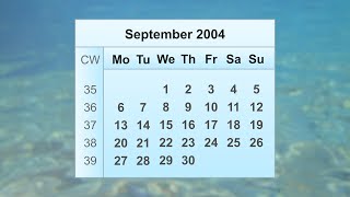 September 2004 Calendar