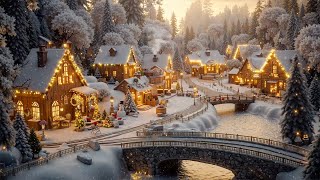 Charming Winter Christmas Village: Festive Cafes ,Smooth Jazz ~ Snowfall for a Perfect Holiday Vibes