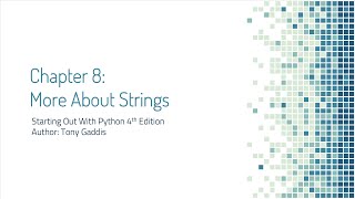 Introduction to Python Chapter 8 - 2023