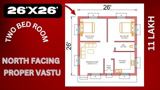 26'X26' Small House Plan// Small North Facing Village House Plan@mahatohomedesigns