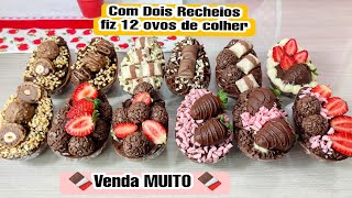 4 Sabores que vende MUITO na PÁSCOA com APENAS 2 RECHEIOS - RENDEU 12 OVOS de COLHER