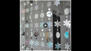 Christmas decoration Home curtain big snowflakes laser sequins PVC glitter sequins curtain Christmas