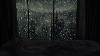 The Sound Of Heavy Rain Outside The Window At Night Helps Relax, Sleep Well, Meditate ASMR