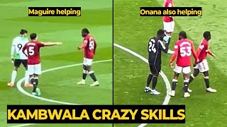 Maguire and Onana always helping Willy KAMBWALA to showcased his brilliant skills vs Liverpool
