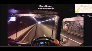 大型トラックの目線カメラ 雨の日の高速 Truck Driving Wearable Cam Drivers POV