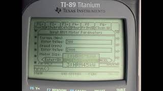 Motor Calculation Program in TI-Basic on TI-89
