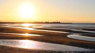 夕暮れの干潟と真玉海岸