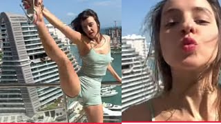 Malena Maria Rya morning gym on the balcony