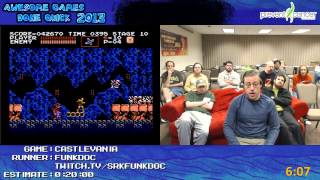 Castlevania NES: Speed Run in 0:13:17 by Funkdoc at Awesome Games Done Quick 2013