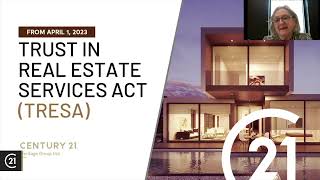 INFORMATION REGARDING TRESA FOR REALTORⓇs - TRUST IN REAL ESTATE SERVICES ACT (FROM APRIL 1, 2023)