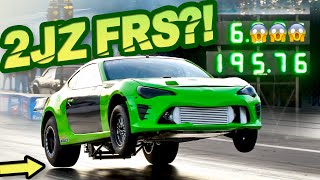 1800HP 2JZ FRS Pulls INSANE Wheelie! (Craziest Scion FRS Ever?!)