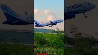 Flight takes off from runway                       #indigo #flight #runway #aero