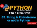 Palindrome number in Python | String Palindrome in Python