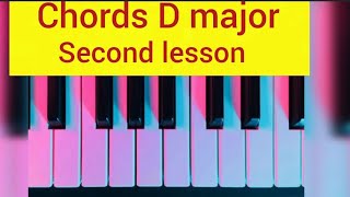 Lesson 2 chord D Major on piano￼ #music #trending #500k #tutorial #keboard