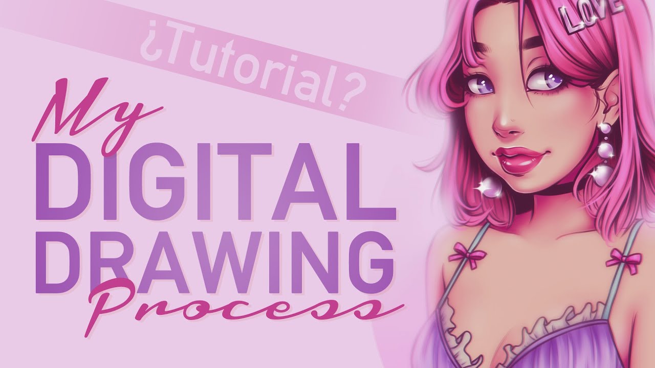 My Digital Drawing Process Tutorial Subtitles Youtube