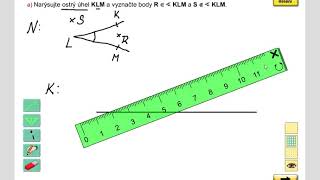 Opakování (rýsování, ostrý úhel), Geometrie pro 5.roč., str. 8, cv. 2a