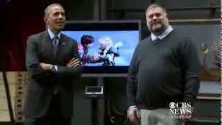 DreamWorks animators show Obama motion capture technology for "How to Train Your Dragon 2".