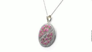 Johareez 3.20CTW Genuine Ruby 14K Yellow Gold Plated .925 Sterling Silver Pendant