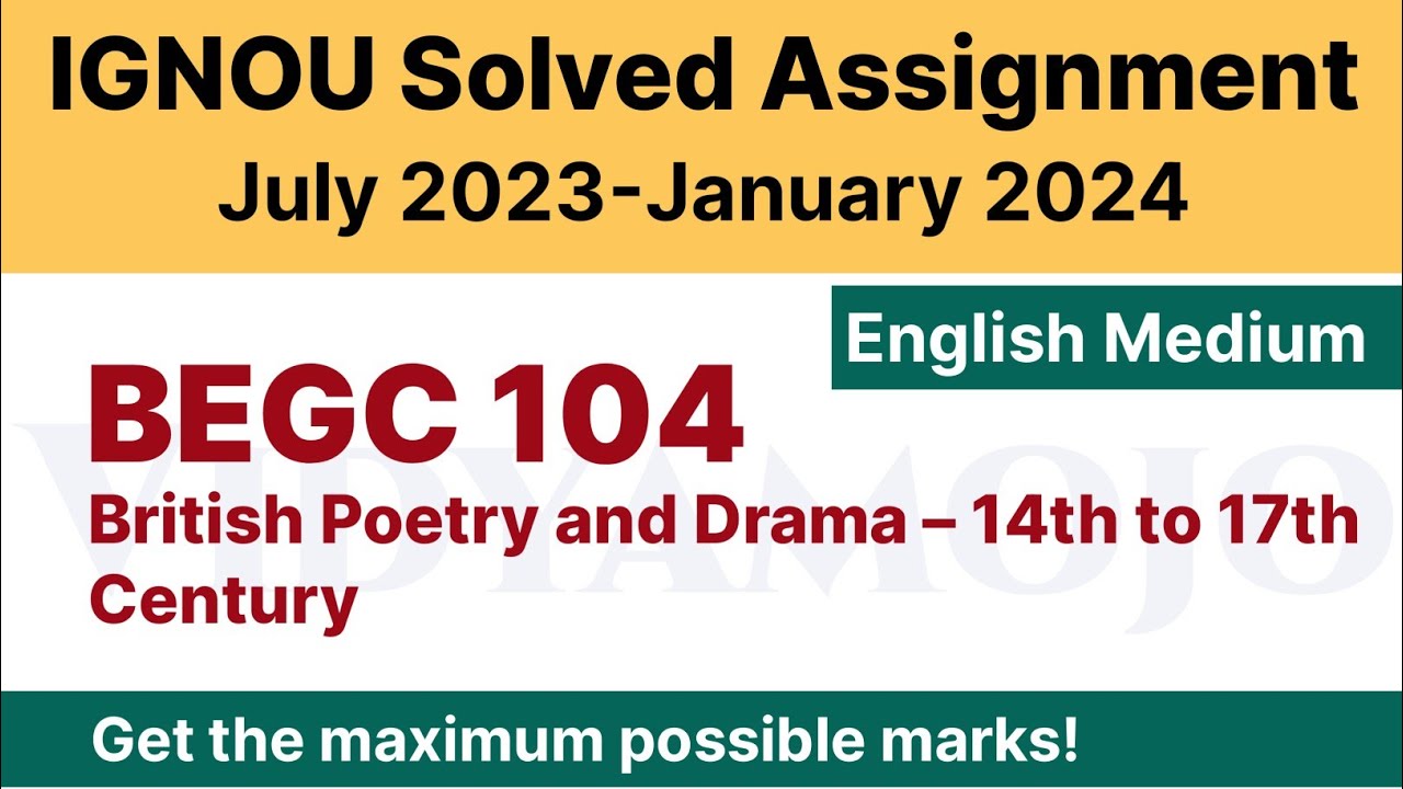 IGNOU BEGC 104 Solved Assignment 2023-24 PDF Download | English Medium ...