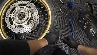 Africa Twin Tyre and Inner Tube Change - Detailed Tutorial using basic tools and balancing the wheel