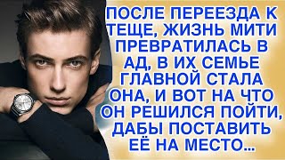 Переехав к тёще после свадьбы, Митя оказался под колпаком у тёщи, и решил обрубить концы