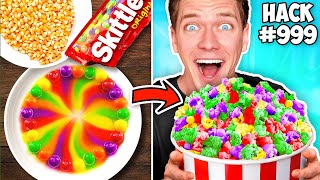 TRYING 1,000 FOOD HACKS IN 24 HOURS!! Breaking Rules & Testing Banned Products vs Epic Public Dares